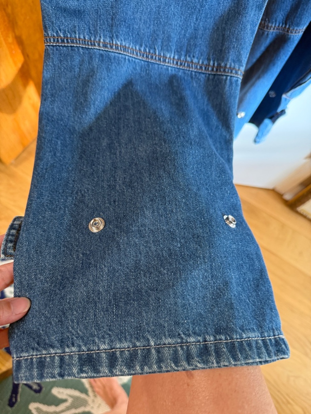 Torn by Ronny Kobo Dark Blue Denim Jeans with Gold Stitching - Picture 8 of 9